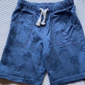 Size 8 Blue Knit Shorts Robots and Dinos